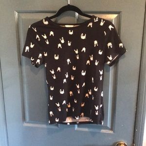 Bunny patterned slim fit shirt 🐰